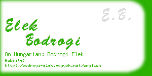 elek bodrogi business card